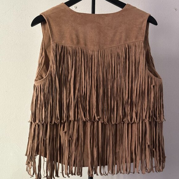 Bagatelle Suede Fringe Vest M • Boho Western Style • Lightly Worn - Picture 3 of 5